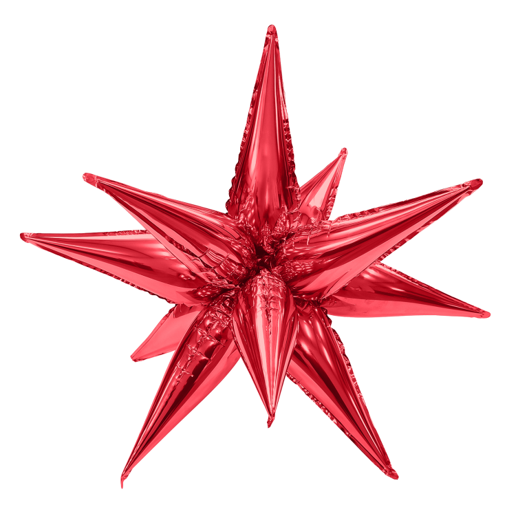 Шар Звезда, Составная, Красный / Red (в упаковке)