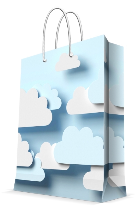 Пакет подарочный "Облака" с ламинацией