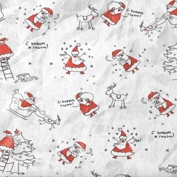 Бумага упаковочная тишью, Новогодние товарищи