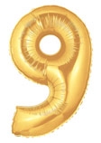 Шар Цифра "9" золото / Nine Gold (в упаковке)